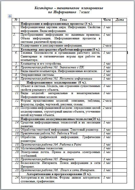 Календарные планы по истории казахстана 8 класс