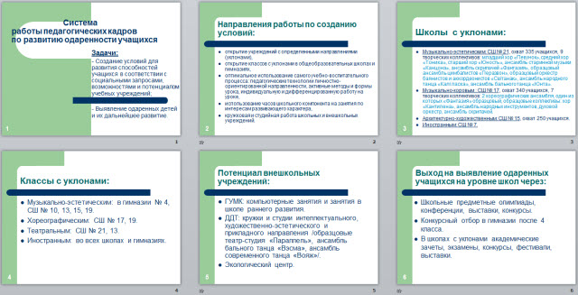 Система работы по развитию одаренности