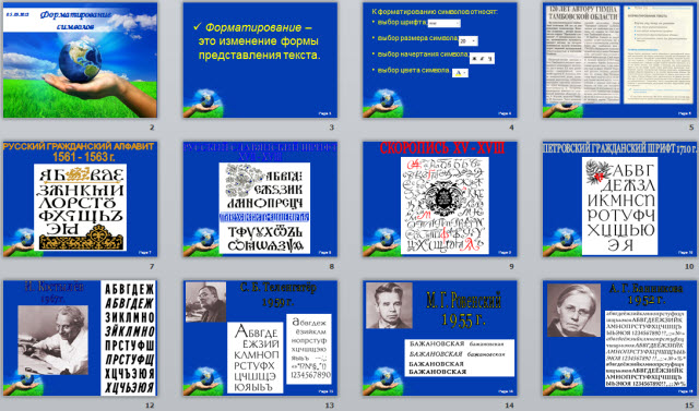 Форматирование символов в Microsoft Word 6 класс