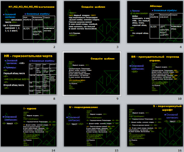 Функциональные разделы документа HTML
