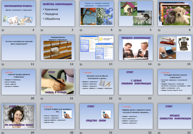 Урок информатики на тему Информационные процессы в системах различной природы