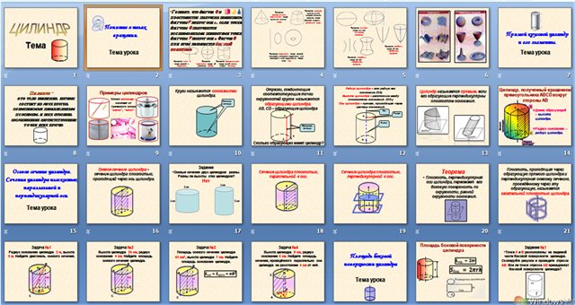 Презентация к урокам геометрии по теме Цилиндр