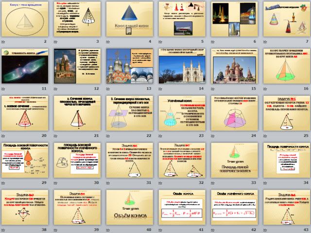 Презентация по геометрии по теме Конус