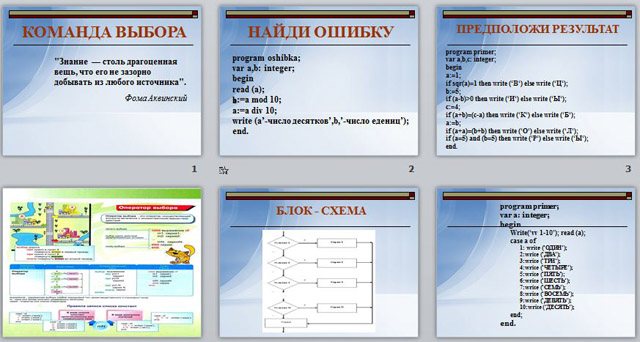 Презентация Команда выбора