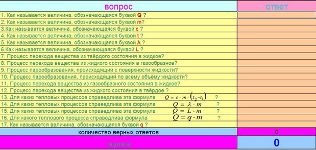 Тест Количество теплоты