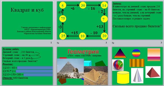 Презентация Квадрат и куб