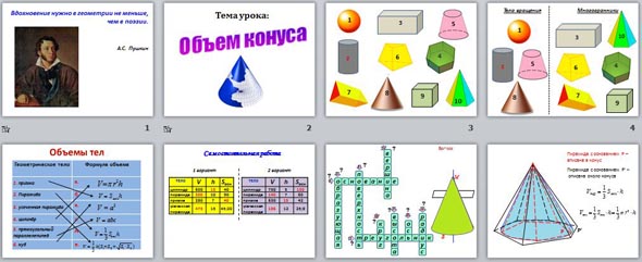 Презентация к уроку Конус