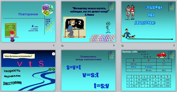 Презентация Задачи на движение. Повторение