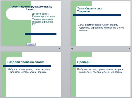 Презентация Слово и слог. Ударение