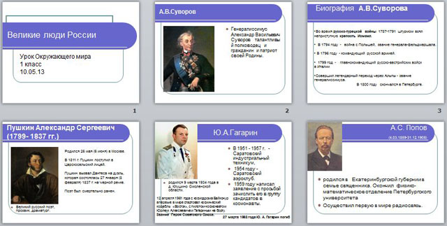 Знаменитые люди 3 класс окружающий мир проект