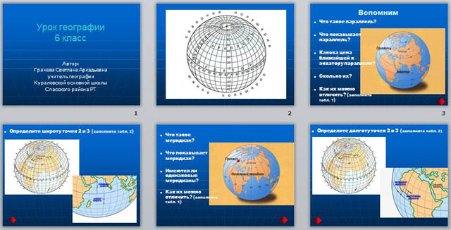 презентация географические координаты