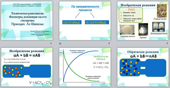 Презентация Химическое равновесие. Принцип Ле-Шателье