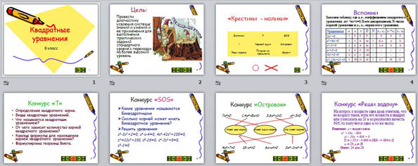 Презентация Квадратные уравнения