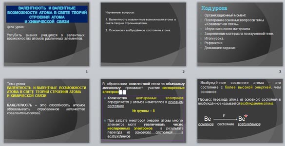 Презентация Валентность и валентные возможности атома