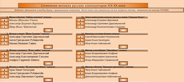 дополнительный материал сочинения великих русских композиторов