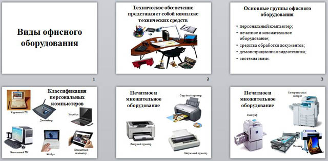презентация виды офисного оборудования