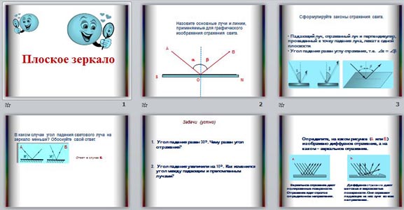 План конспект урока по физике 8 класс плоское зеркало