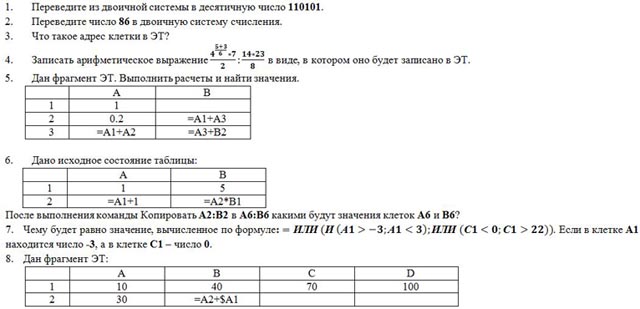 контрольная работа представление чисел