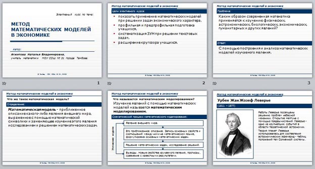 презентация Метод математических моделей в экономике