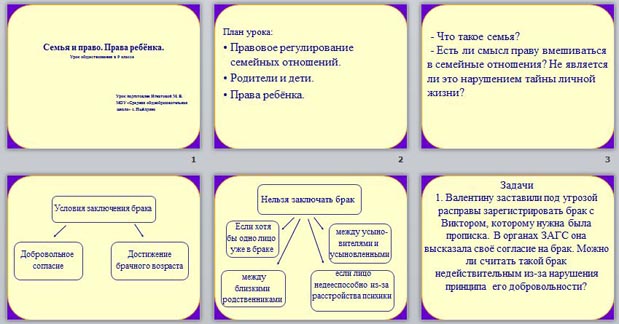 Конспект урока семейное право. 7 Класс конспект семья и право.