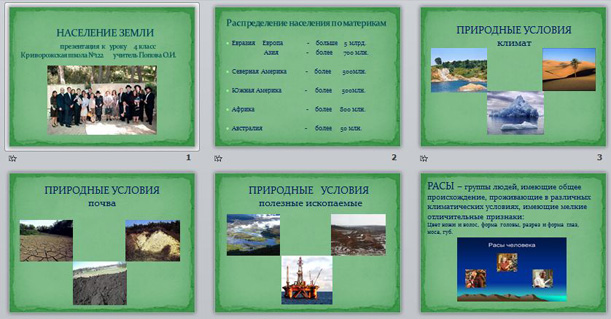 презенатция Население Земли