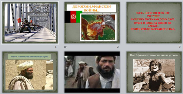 Презентация Дорогами афганской войны