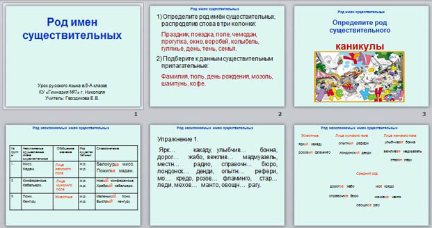 Презентация Род имен существительных