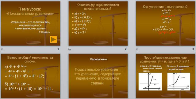 презентация показательные уравнения