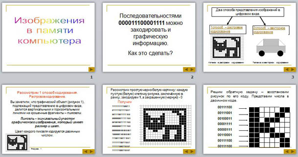 Презентация Изображения в памяти компьютера