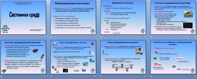 Презентация по информатике Системная среда