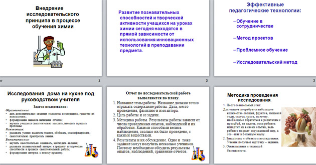 Мастер-класс по теме Внедрение исследовательского принципа в преподавание химии