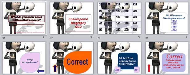 Презентация викторина по творчеству В. Шекспира