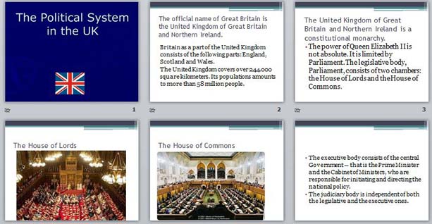 Презентация по английскому языку "The Political System In The UK"