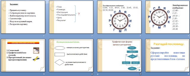 Конспект урока и презентация по информатике Алгоритм вокруг нас