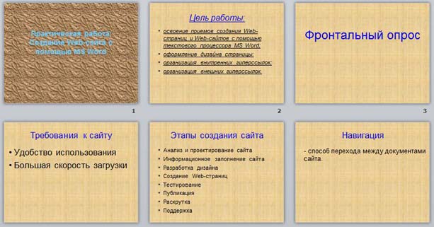 Презентация Создание Web-сайта с помощью MS Word