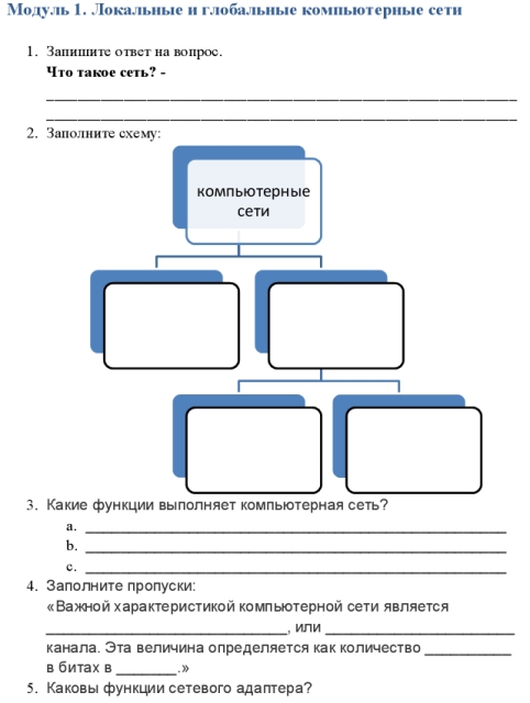 Сеть заполнить