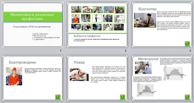 Презентация Математика в различных профессиях