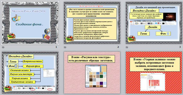 Презентация по информатике Создание фона в программе Microsoft PowerPoint 2010