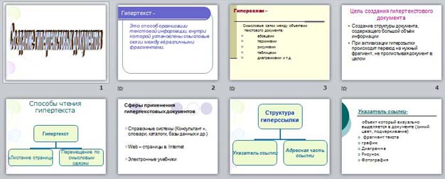 Презентация по информатике Создание гипертекстового документа в Word