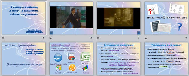 презентация по информатике Электронная таблица