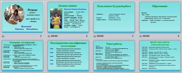 Резюме учителя начальных классов образец на работу с опытом работы образец