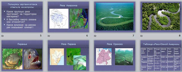 Презентация по географии Внутренние воды Южной Америки