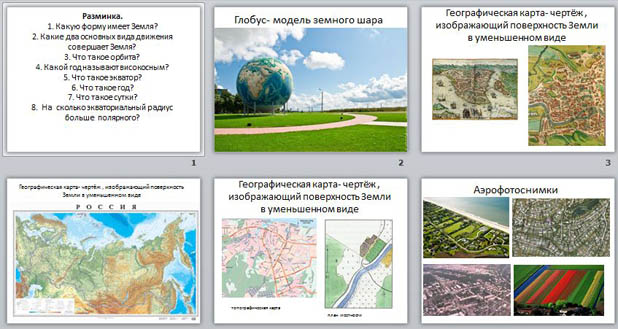 Изображение земной поверхности 5 класс география