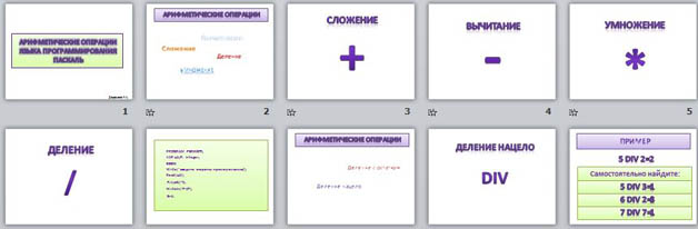 презентация по информатике по теме Арифметические операции языка программирования Паскаль