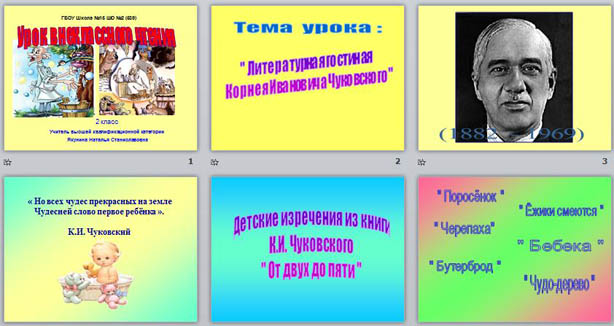 презентация к уроку внеклассного чтения Литературная гостиная К.И. Чуковского