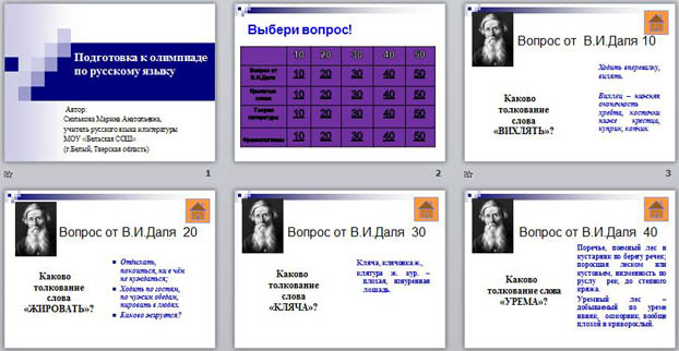 презентация подготовка к олимпиаде по русскому языку