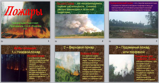 презентация лесные пожары
