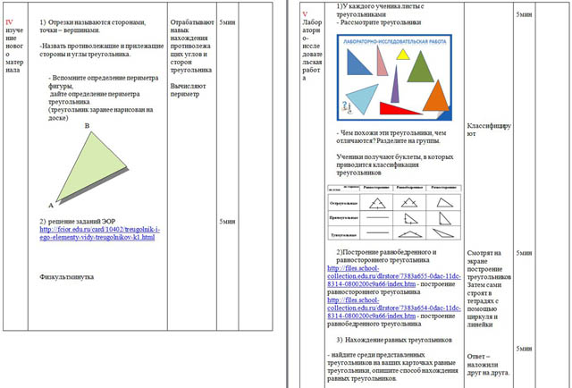 Урок геометрии на тему треугольник