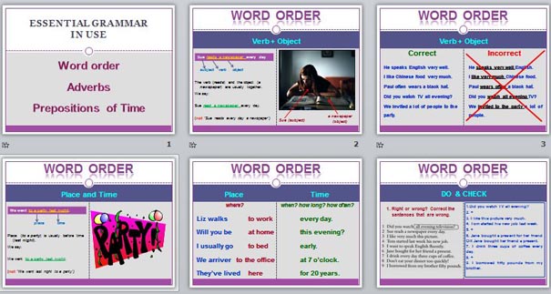 Презентация по английскому языку Word order. Adverbs. Prepositions