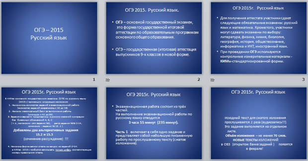 Презентация по русскому языку ОГЭ-2015